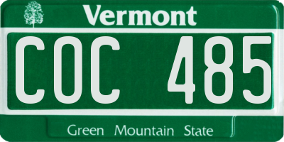 VT license plate COC485
