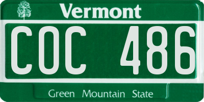 VT license plate COC486