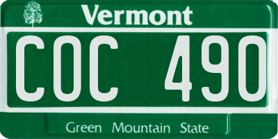 VT license plate COC490