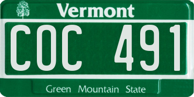 VT license plate COC491