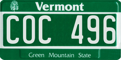 VT license plate COC496