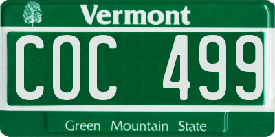 VT license plate COC499