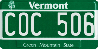 VT license plate COC506