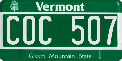 VT license plate COC507