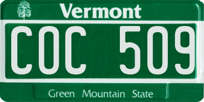VT license plate COC509
