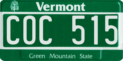 VT license plate COC515