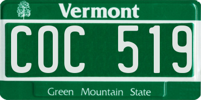 VT license plate COC519
