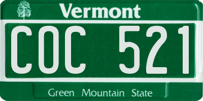 VT license plate COC521