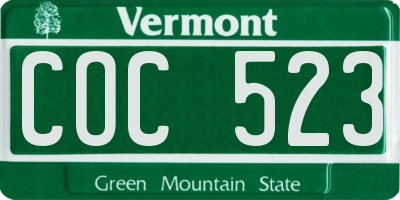 VT license plate COC523