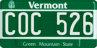 VT license plate COC526