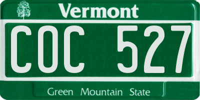 VT license plate COC527