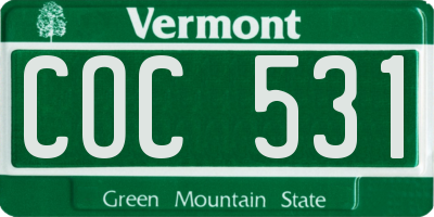 VT license plate COC531