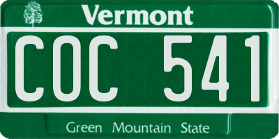 VT license plate COC541
