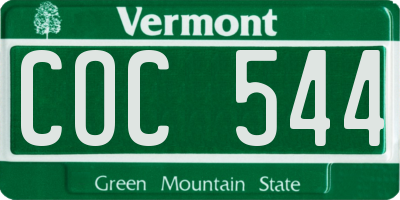 VT license plate COC544