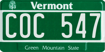 VT license plate COC547