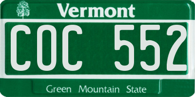 VT license plate COC552