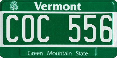 VT license plate COC556
