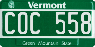 VT license plate COC558