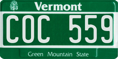 VT license plate COC559