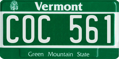VT license plate COC561