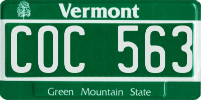 VT license plate COC563
