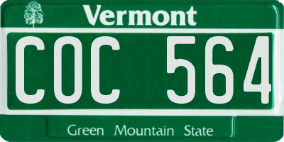 VT license plate COC564