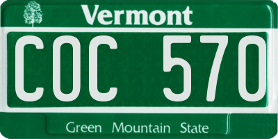VT license plate COC570