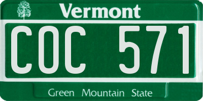 VT license plate COC571