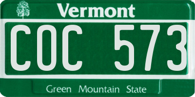VT license plate COC573