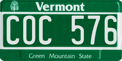 VT license plate COC576