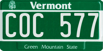 VT license plate COC577