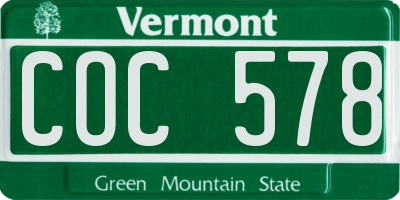 VT license plate COC578