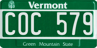 VT license plate COC579
