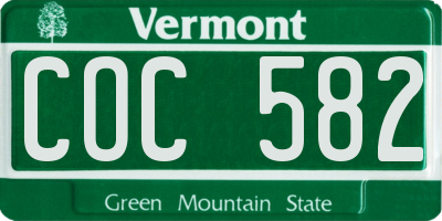 VT license plate COC582