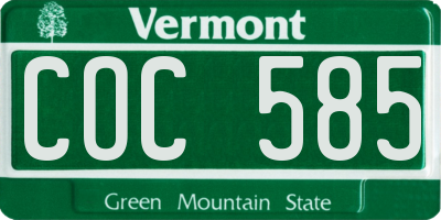 VT license plate COC585
