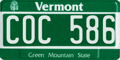 VT license plate COC586