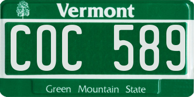 VT license plate COC589
