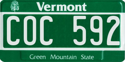 VT license plate COC592