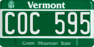 VT license plate COC595