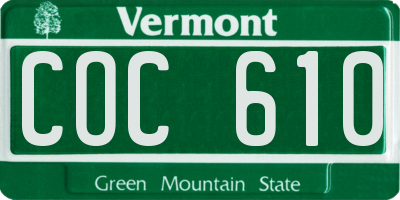 VT license plate COC610