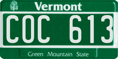 VT license plate COC613