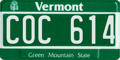 VT license plate COC614