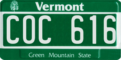 VT license plate COC616