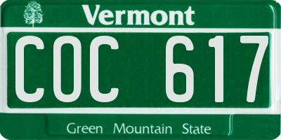 VT license plate COC617
