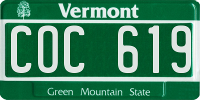 VT license plate COC619