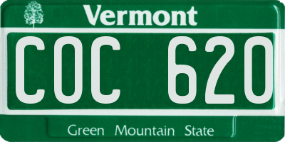 VT license plate COC620
