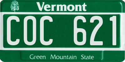 VT license plate COC621