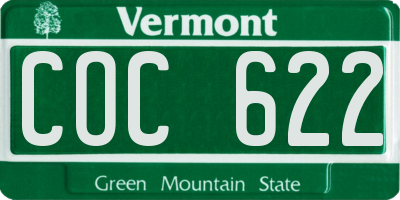 VT license plate COC622