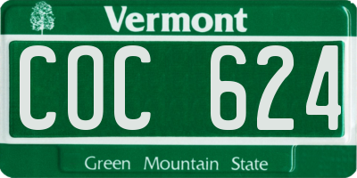 VT license plate COC624