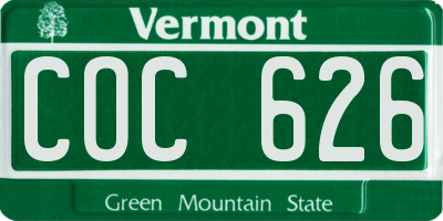 VT license plate COC626